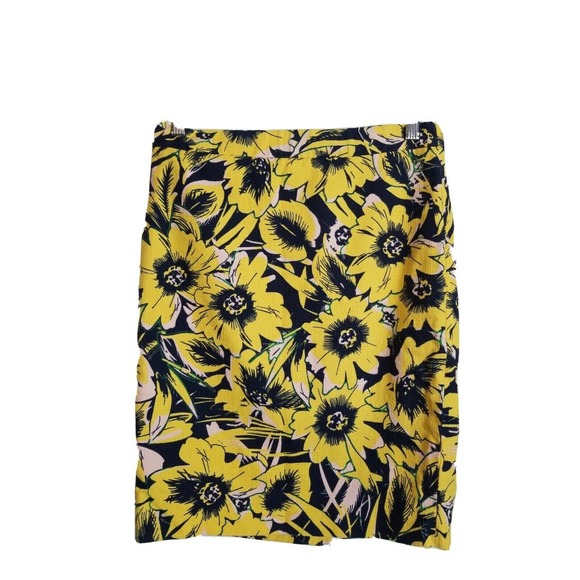 J. Crew Skirts J Crew The Pencil Skirt 2 Xs Yellow Floral Poshmark